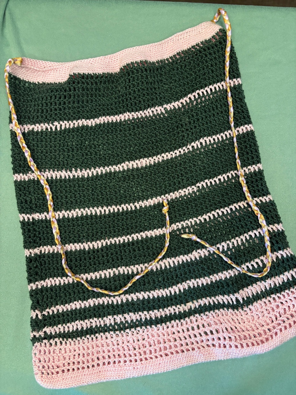 Handmade Fold-Top Mesh Bag